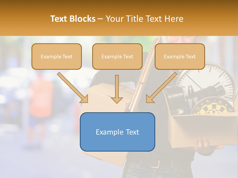 A Man Holding A Box With A Clock Inside Of It PowerPoint Template