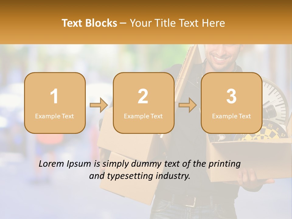 A Man Holding A Box With A Clock Inside Of It PowerPoint Template