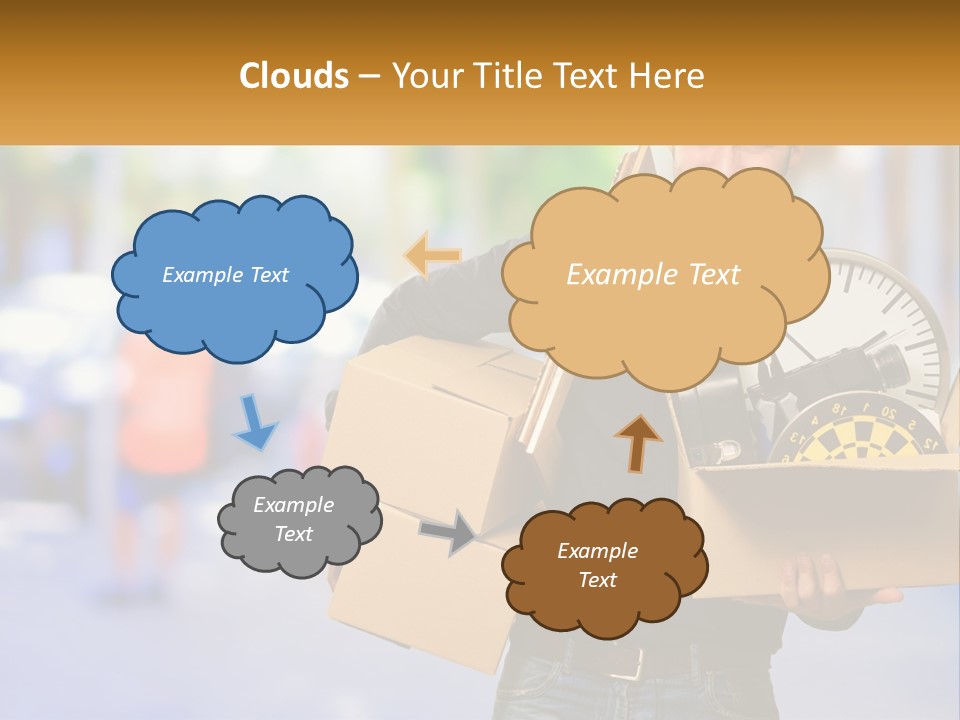 A Man Holding A Box With A Clock Inside Of It PowerPoint Template