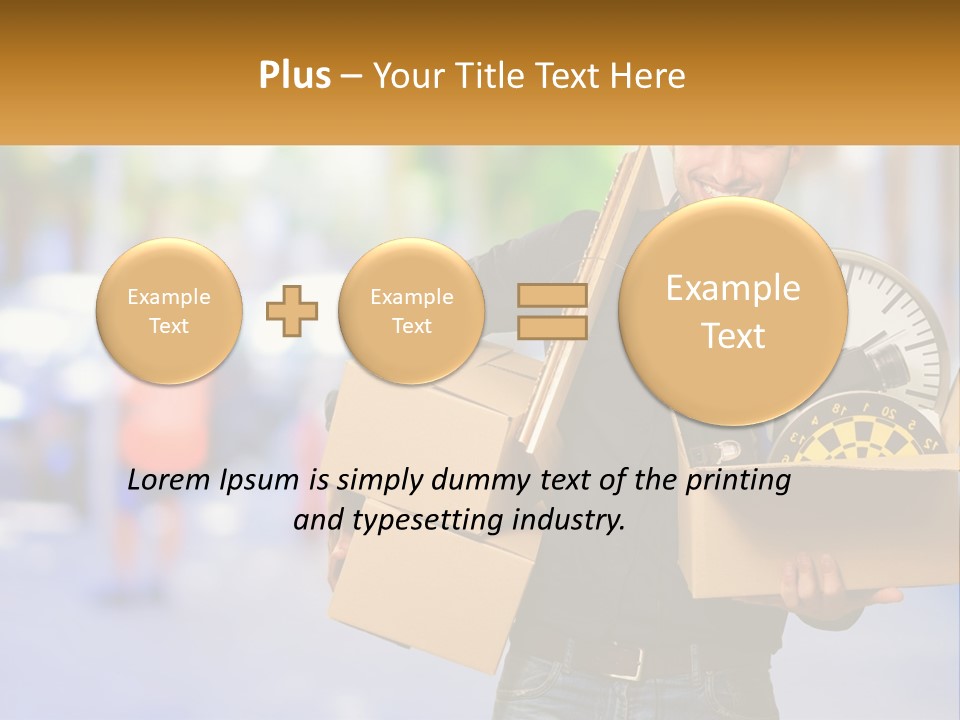 A Man Holding A Box With A Clock Inside Of It PowerPoint Template