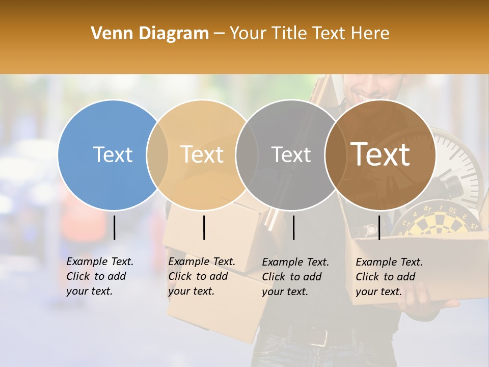 A Man Holding A Box With A Clock Inside Of It PowerPoint Template