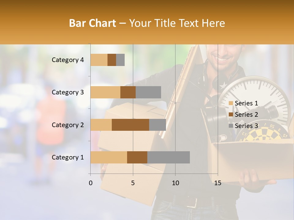 A Man Holding A Box With A Clock Inside Of It PowerPoint Template