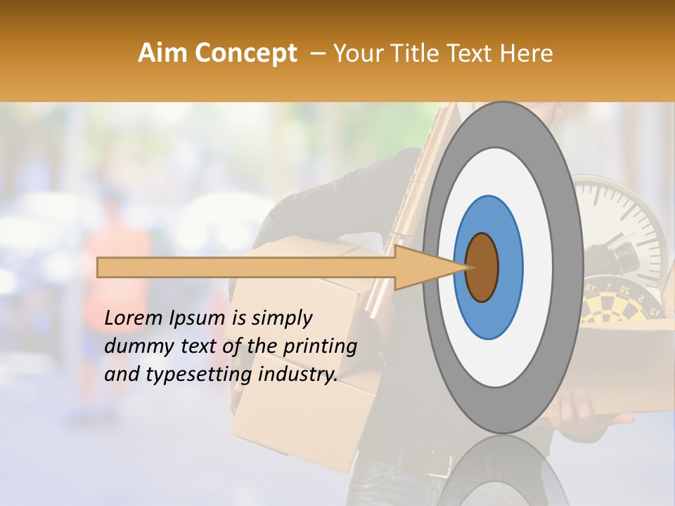 A Man Holding A Box With A Clock Inside Of It PowerPoint Template