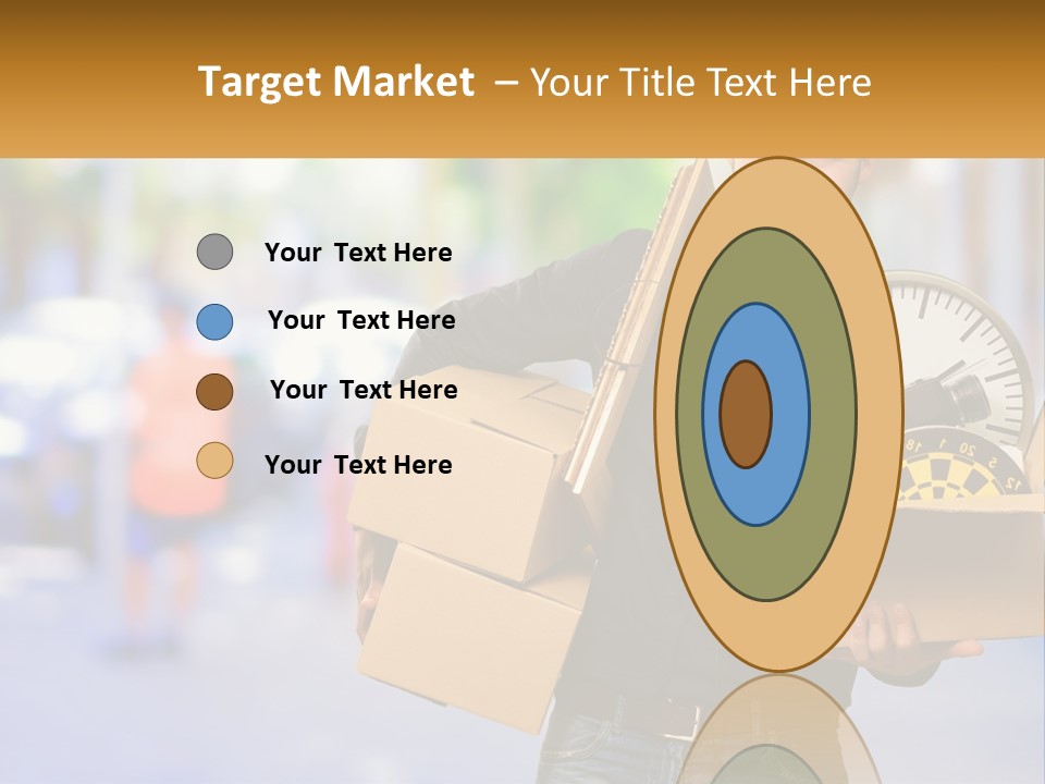 A Man Holding A Box With A Clock Inside Of It PowerPoint Template