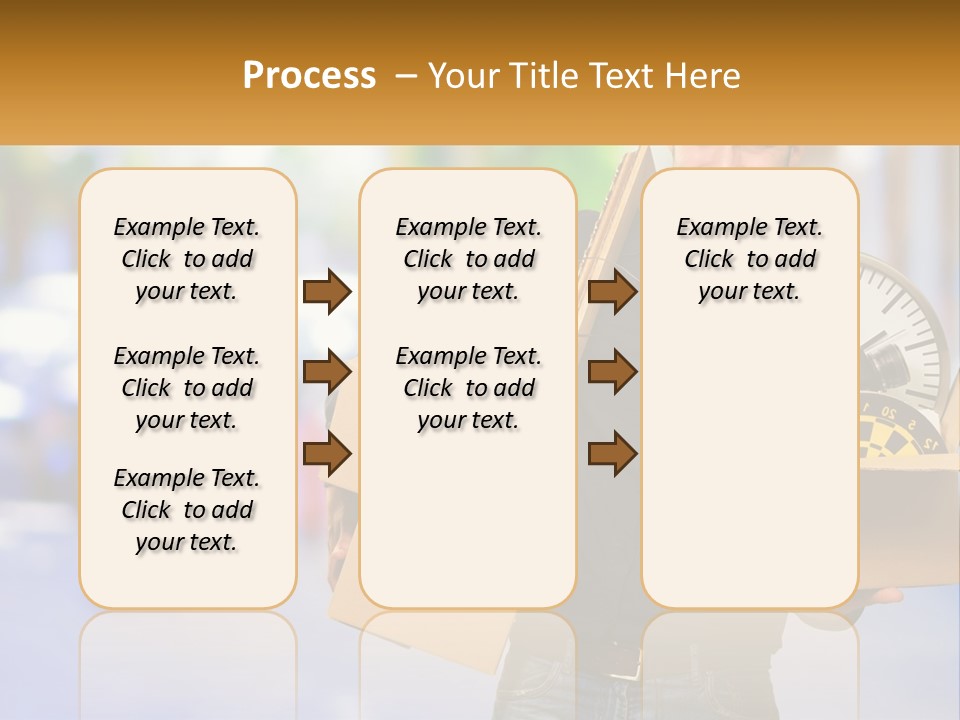 A Man Holding A Box With A Clock Inside Of It PowerPoint Template