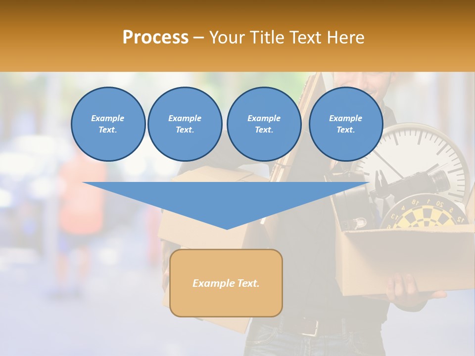 A Man Holding A Box With A Clock Inside Of It PowerPoint Template