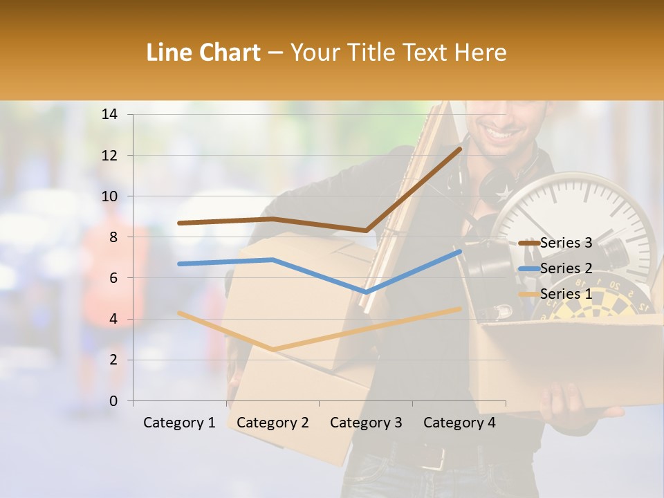 A Man Holding A Box With A Clock Inside Of It PowerPoint Template