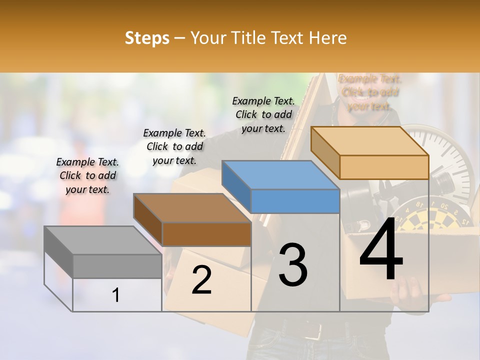 A Man Holding A Box With A Clock Inside Of It PowerPoint Template