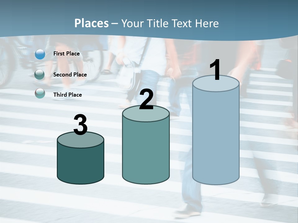 A Group Of People Walking Across A Cross Walk PowerPoint Template