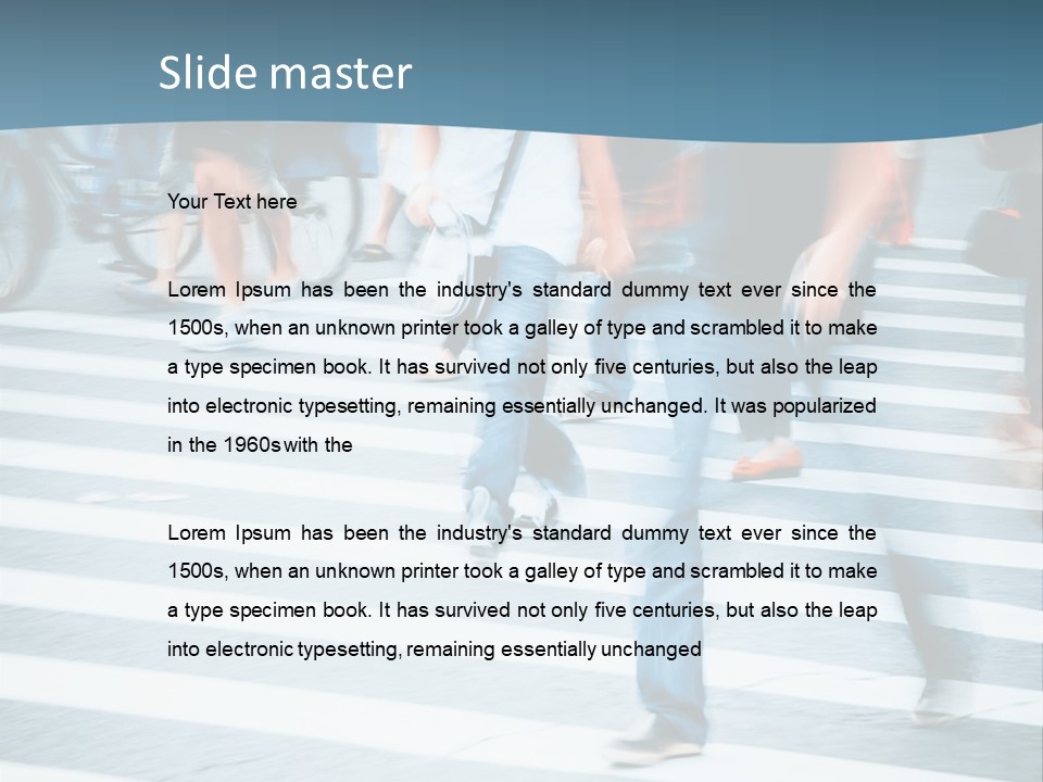 A Group Of People Walking Across A Cross Walk PowerPoint Template