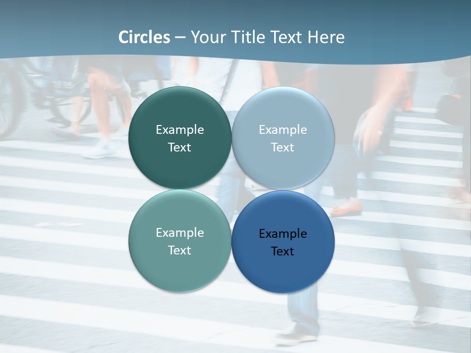 A Group Of People Walking Across A Cross Walk PowerPoint Template