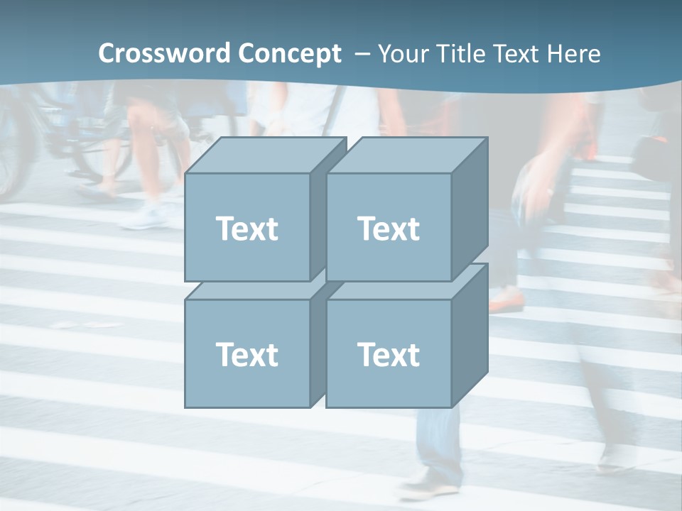 A Group Of People Walking Across A Cross Walk PowerPoint Template