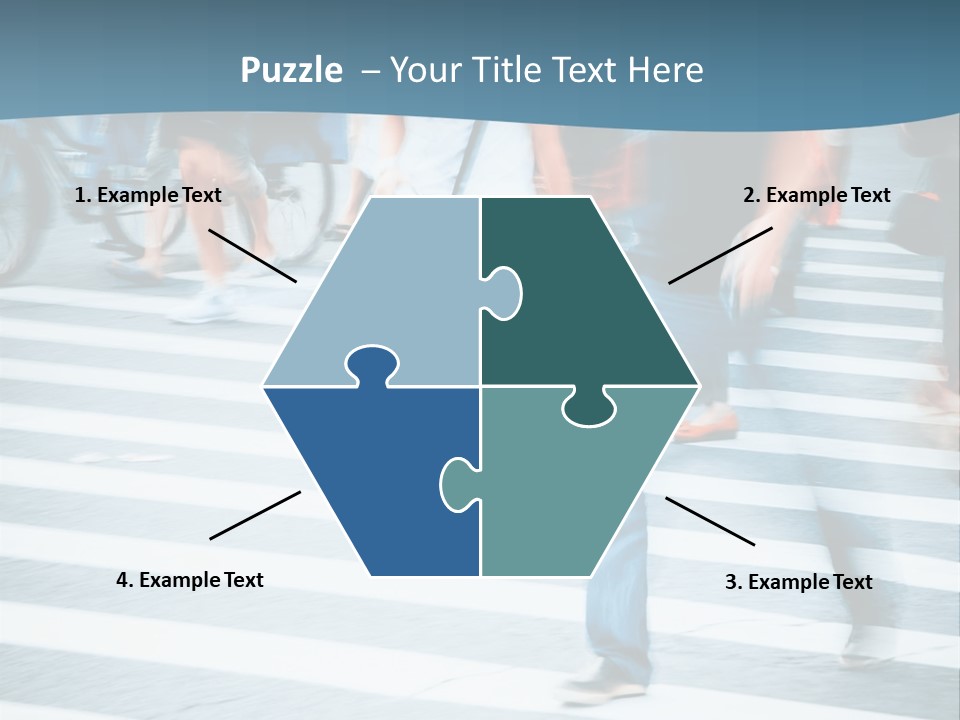 A Group Of People Walking Across A Cross Walk PowerPoint Template