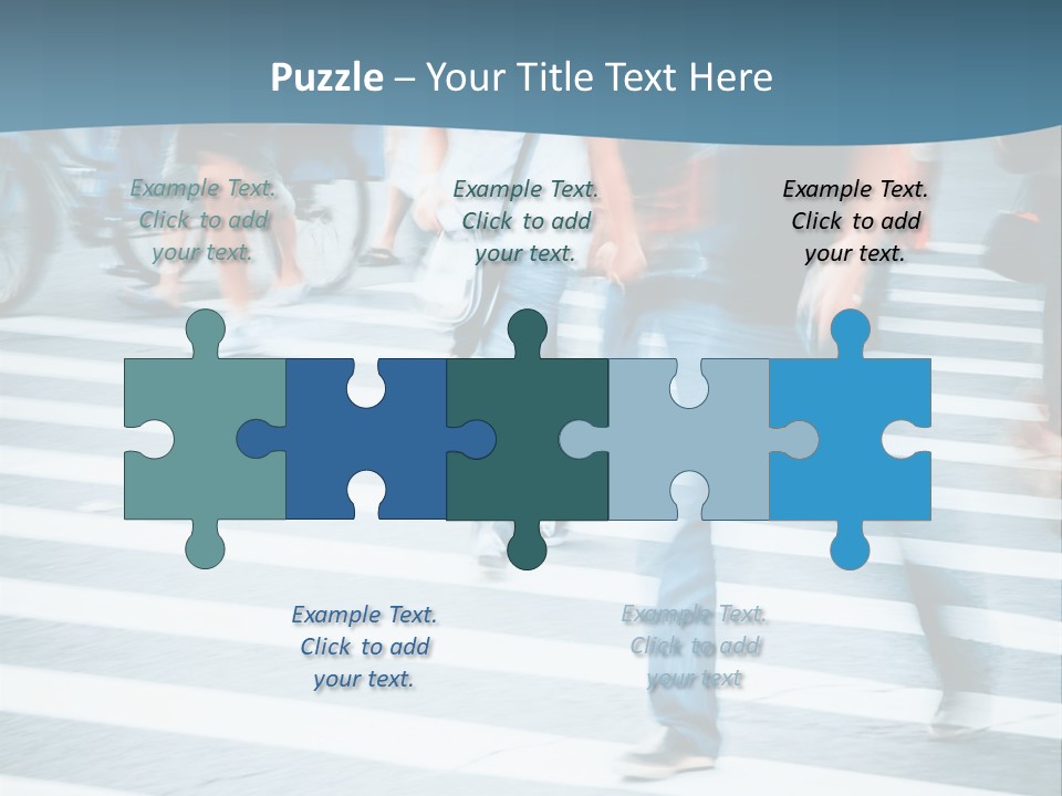 A Group Of People Walking Across A Cross Walk PowerPoint Template