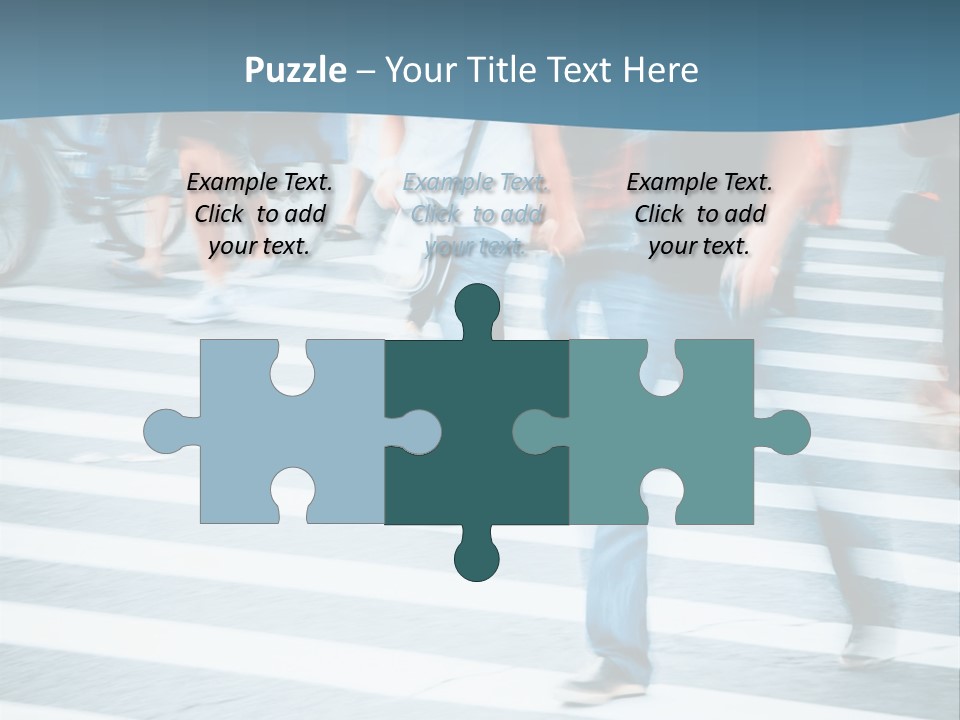 A Group Of People Walking Across A Cross Walk PowerPoint Template