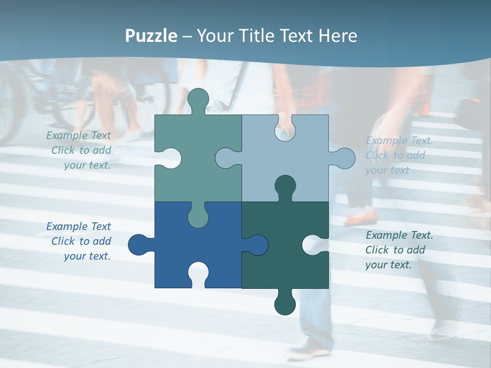 A Group Of People Walking Across A Cross Walk PowerPoint Template