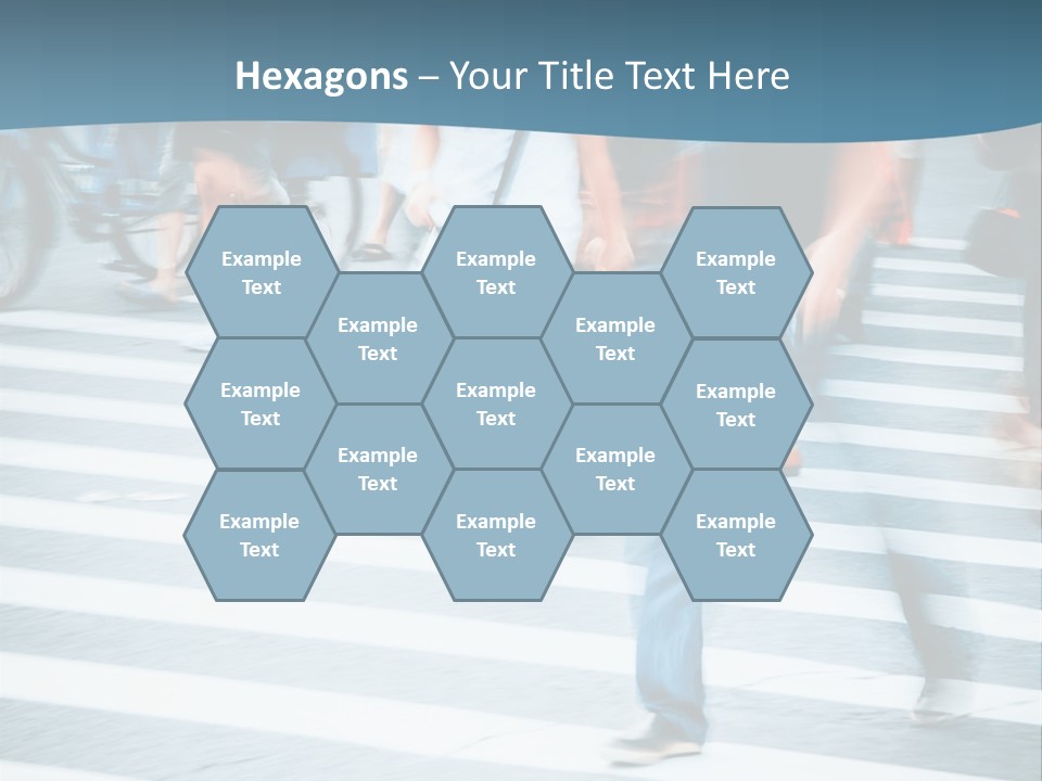A Group Of People Walking Across A Cross Walk PowerPoint Template