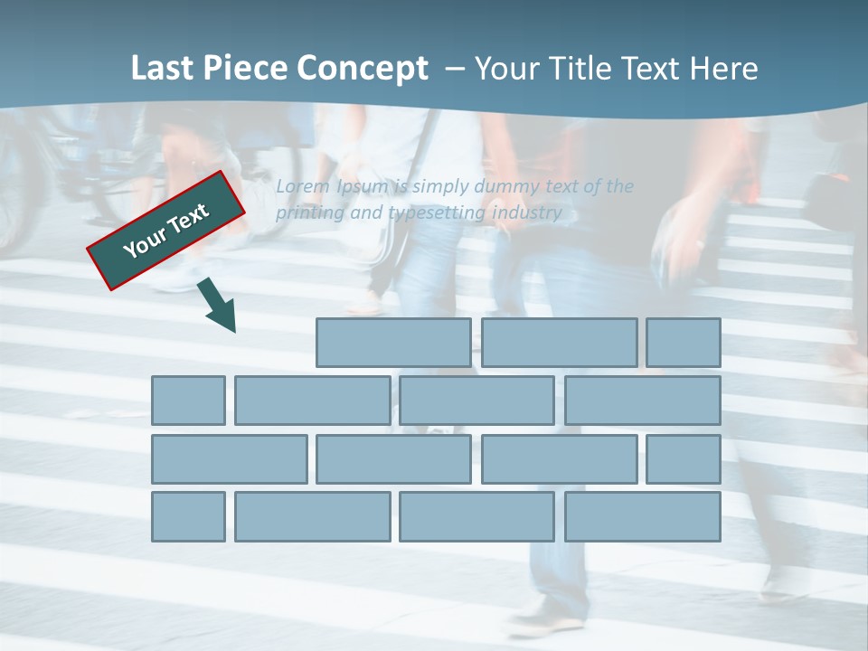 A Group Of People Walking Across A Cross Walk PowerPoint Template