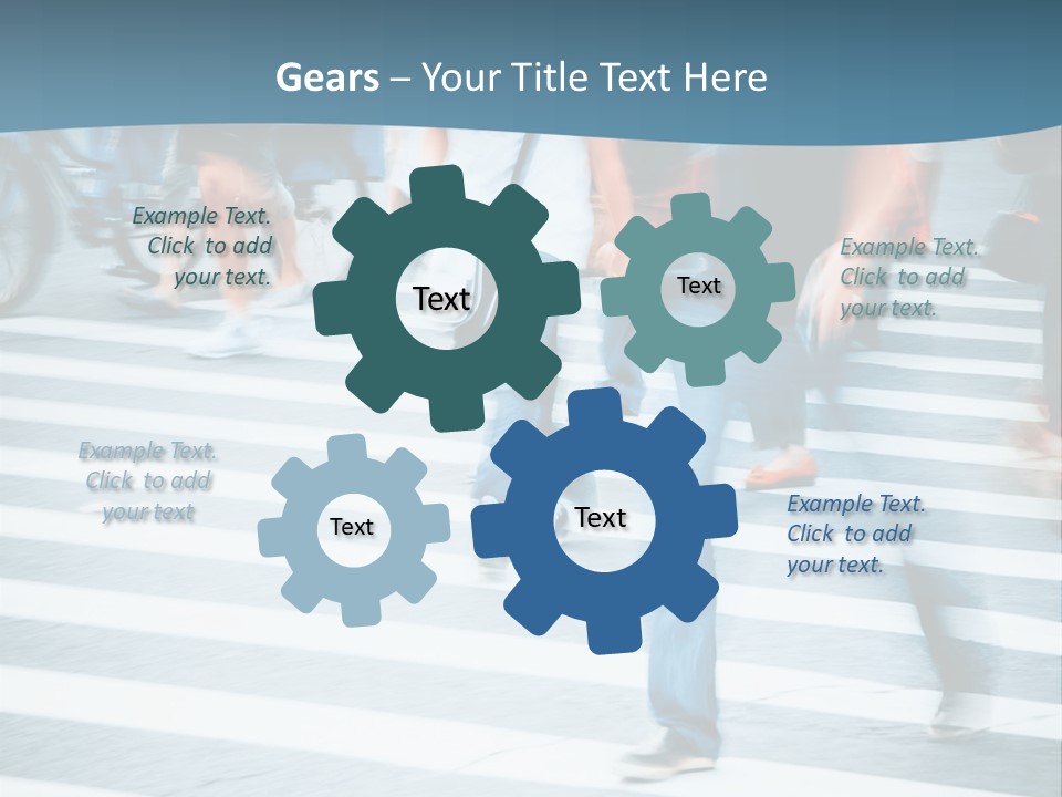 A Group Of People Walking Across A Cross Walk PowerPoint Template
