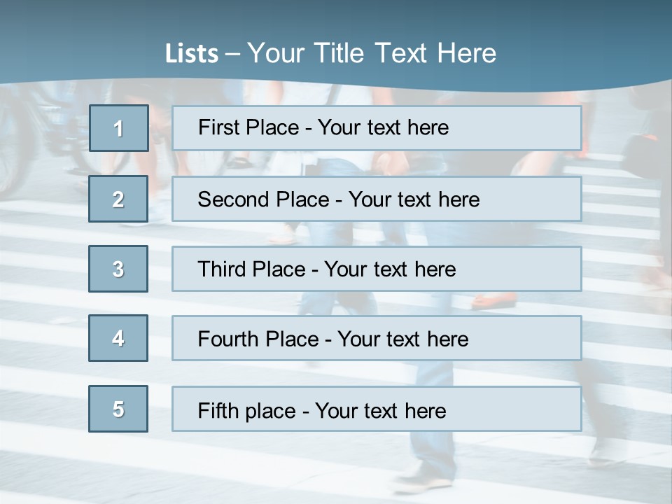 A Group Of People Walking Across A Cross Walk PowerPoint Template