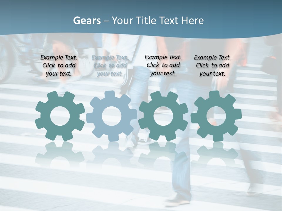 A Group Of People Walking Across A Cross Walk PowerPoint Template