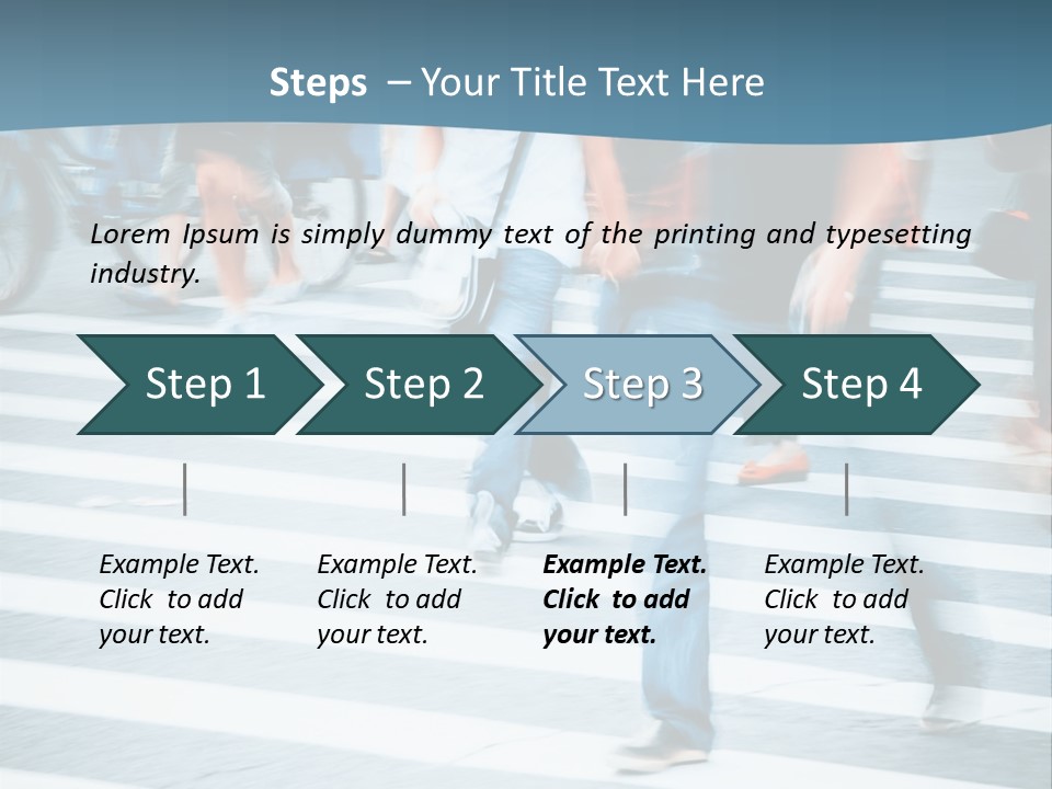 A Group Of People Walking Across A Cross Walk PowerPoint Template
