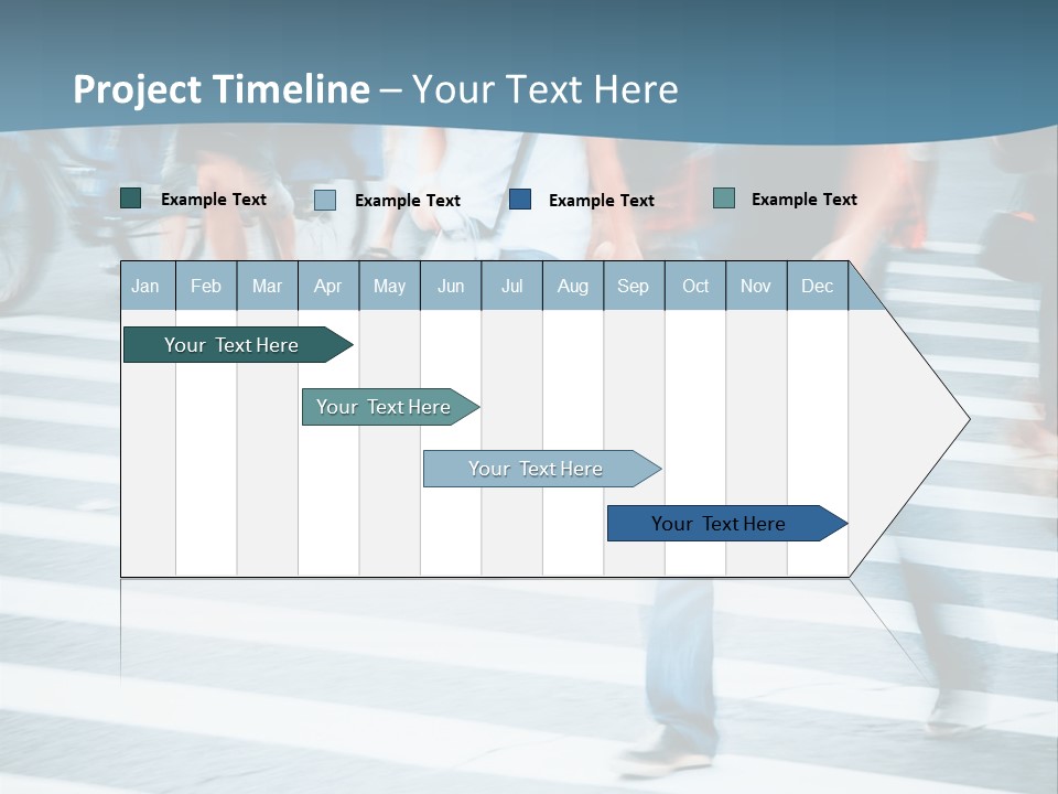 A Group Of People Walking Across A Cross Walk PowerPoint Template