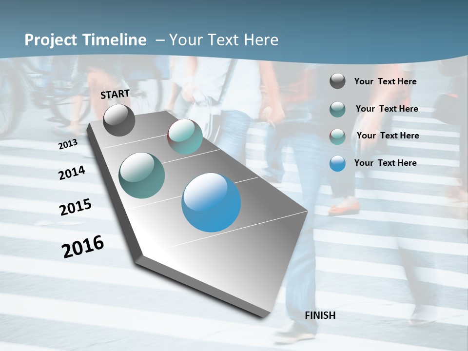 A Group Of People Walking Across A Cross Walk PowerPoint Template