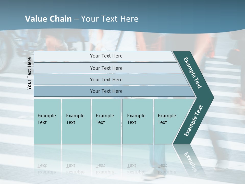 A Group Of People Walking Across A Cross Walk PowerPoint Template