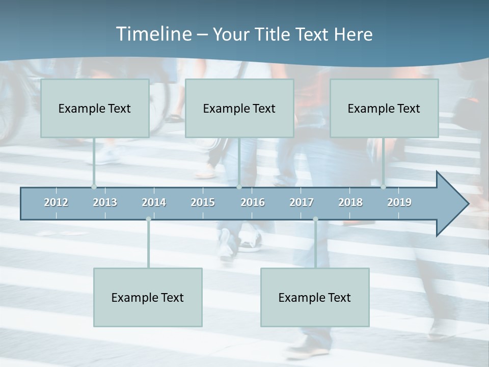 A Group Of People Walking Across A Cross Walk PowerPoint Template
