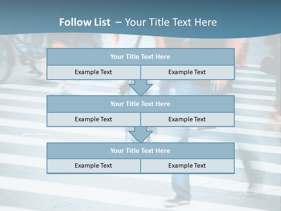 A Group Of People Walking Across A Cross Walk PowerPoint Template