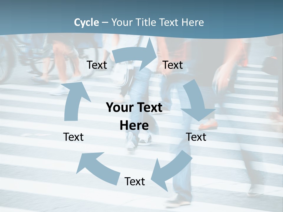 A Group Of People Walking Across A Cross Walk PowerPoint Template