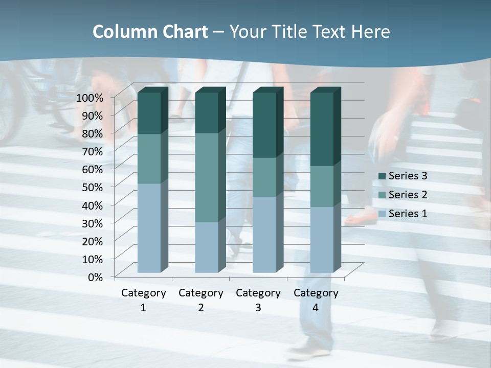 A Group Of People Walking Across A Cross Walk PowerPoint Template