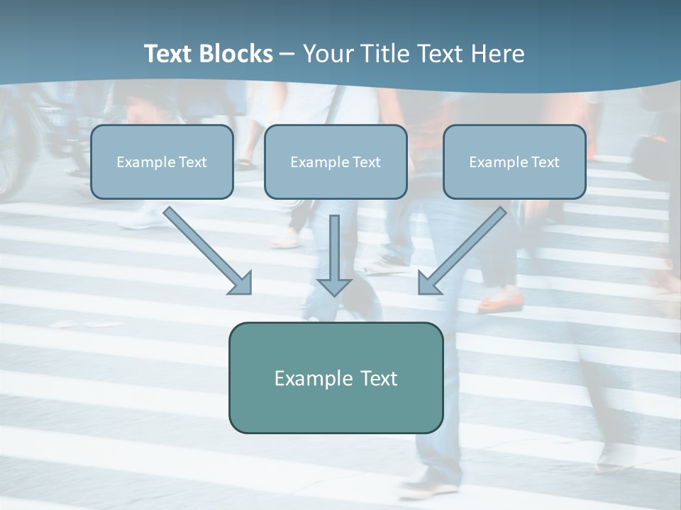 A Group Of People Walking Across A Cross Walk PowerPoint Template