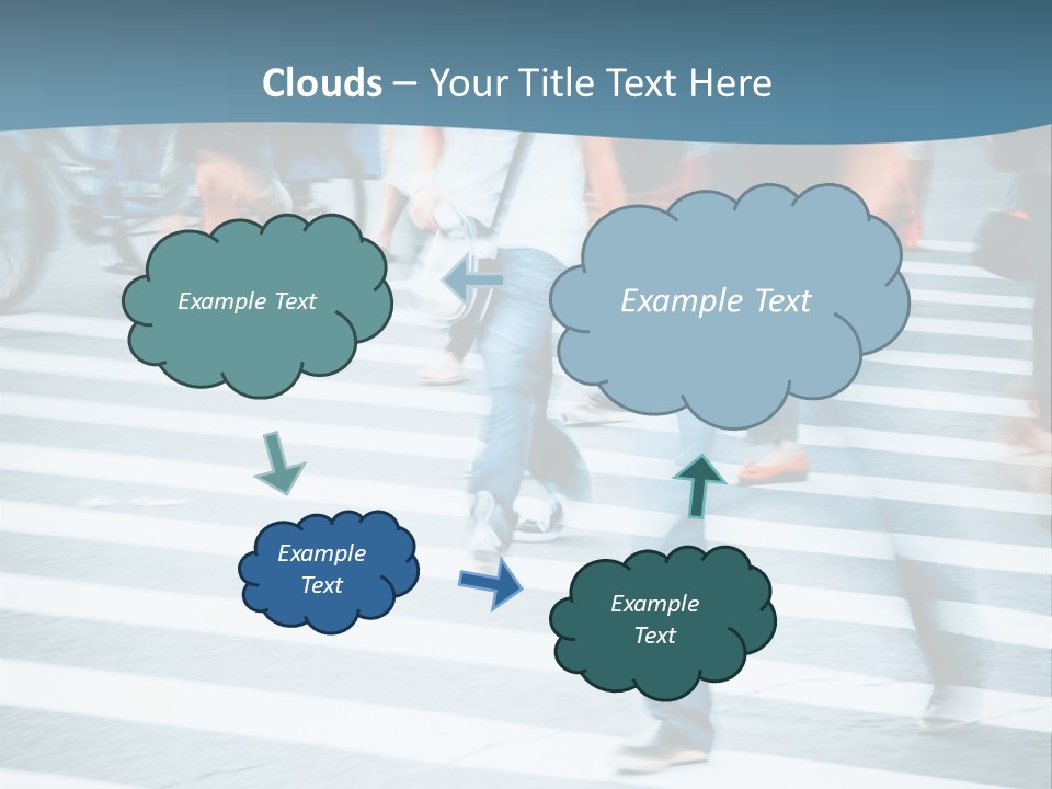 A Group Of People Walking Across A Cross Walk PowerPoint Template
