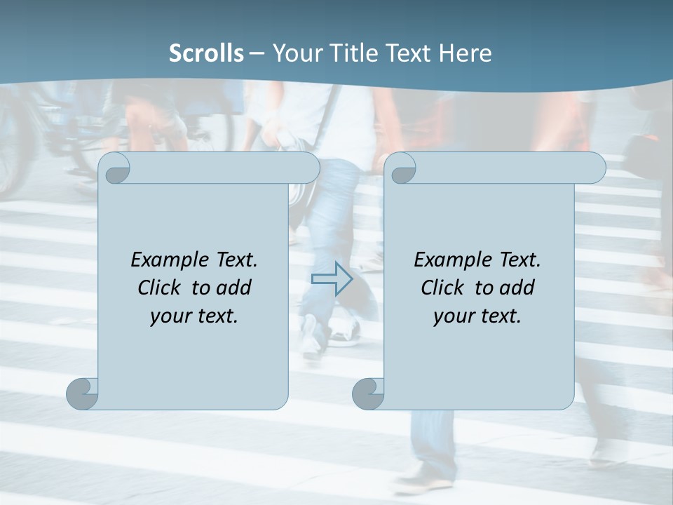 A Group Of People Walking Across A Cross Walk PowerPoint Template