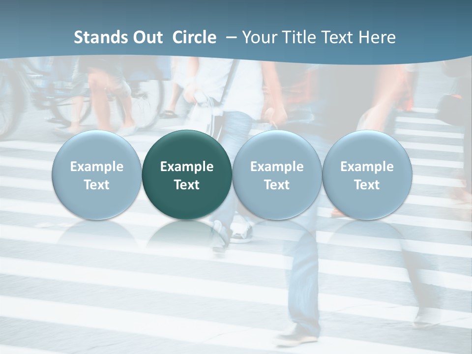 A Group Of People Walking Across A Cross Walk PowerPoint Template