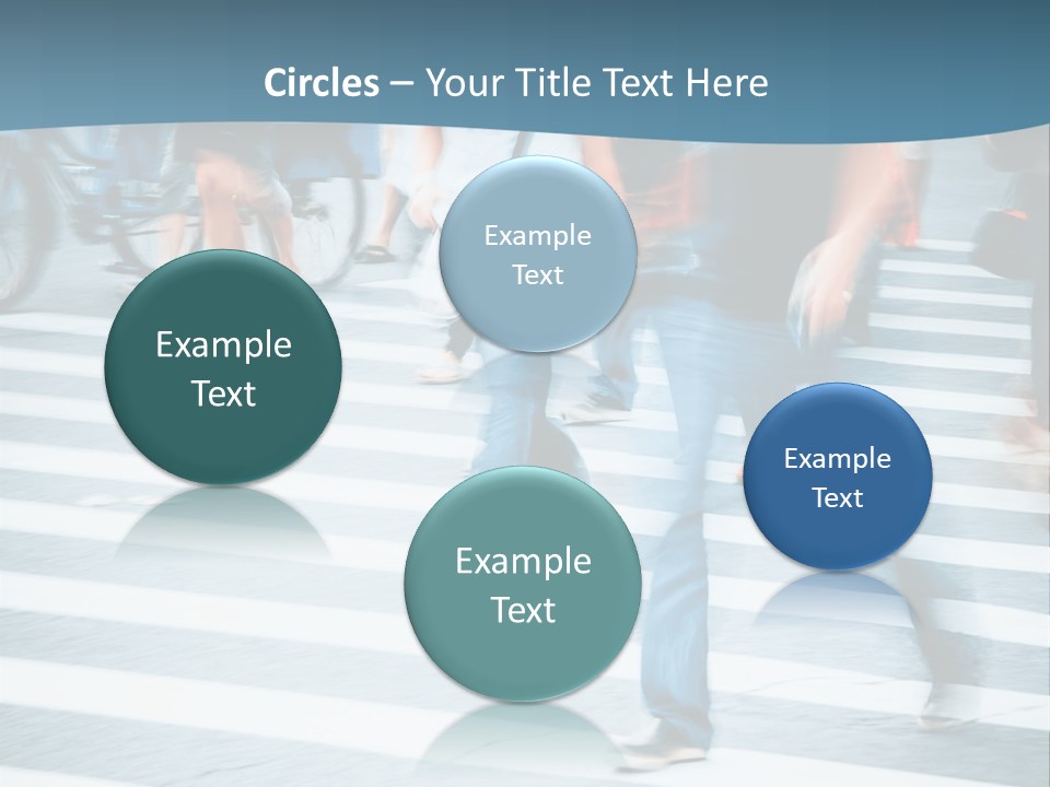 A Group Of People Walking Across A Cross Walk PowerPoint Template