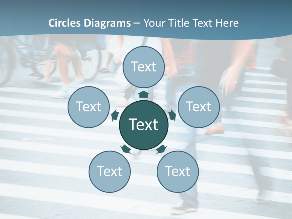 A Group Of People Walking Across A Cross Walk PowerPoint Template