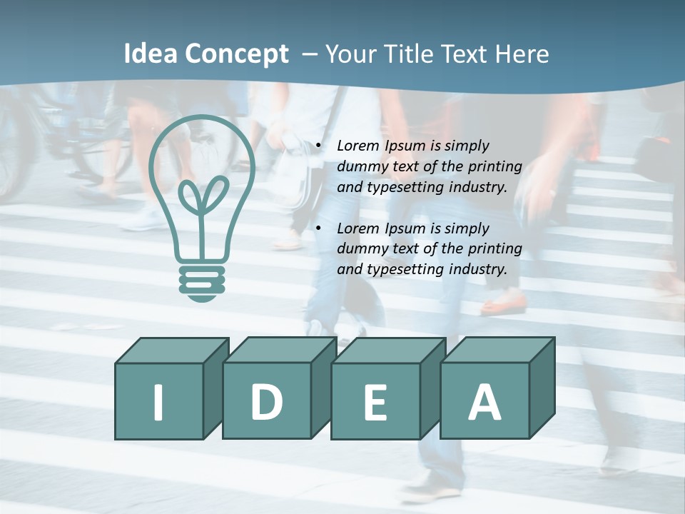 A Group Of People Walking Across A Cross Walk PowerPoint Template