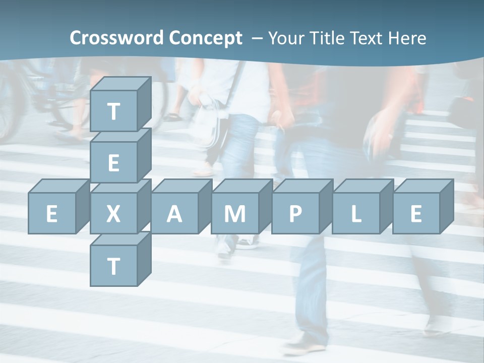 A Group Of People Walking Across A Cross Walk PowerPoint Template