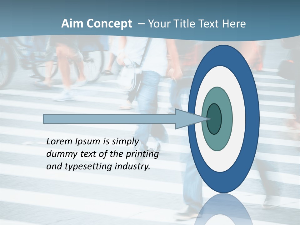 A Group Of People Walking Across A Cross Walk PowerPoint Template