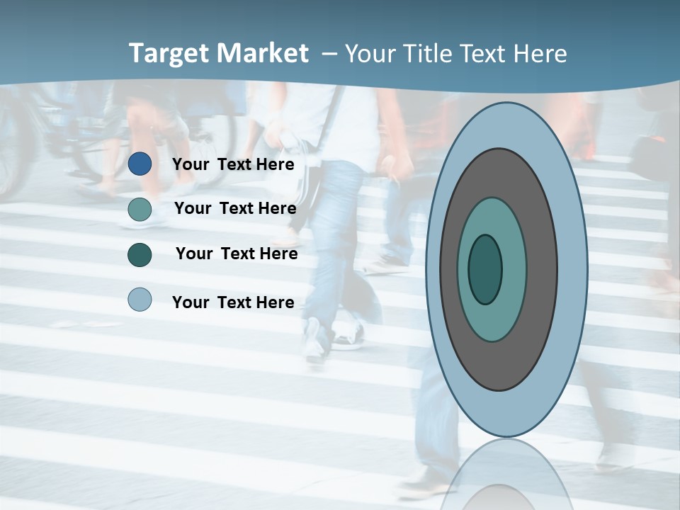 A Group Of People Walking Across A Cross Walk PowerPoint Template