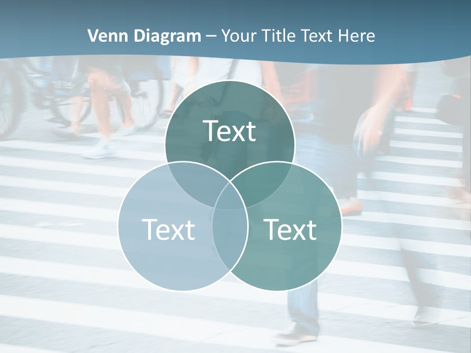 A Group Of People Walking Across A Cross Walk PowerPoint Template