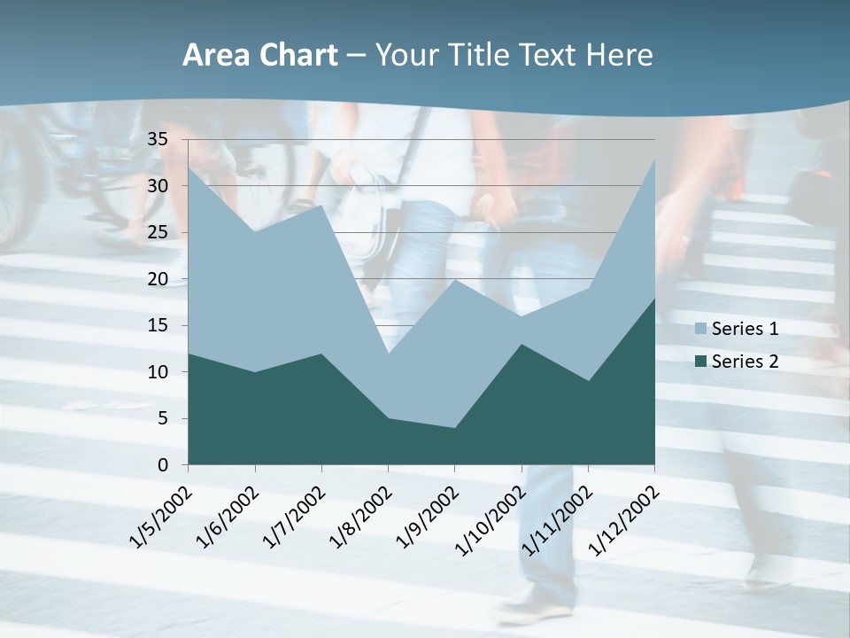 A Group Of People Walking Across A Cross Walk PowerPoint Template