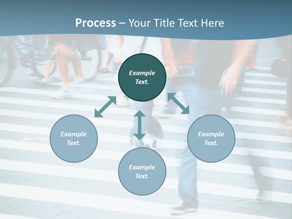 A Group Of People Walking Across A Cross Walk PowerPoint Template
