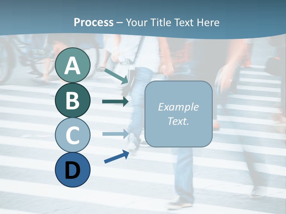 A Group Of People Walking Across A Cross Walk PowerPoint Template