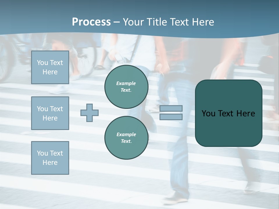 A Group Of People Walking Across A Cross Walk PowerPoint Template