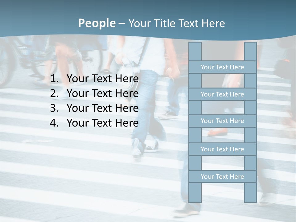 A Group Of People Walking Across A Cross Walk PowerPoint Template
