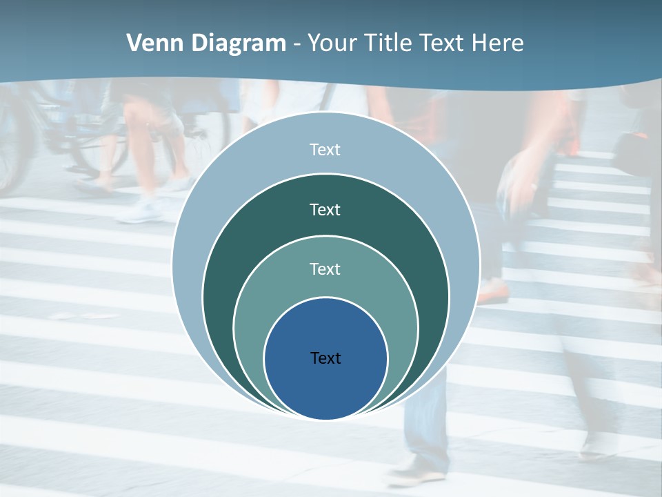 A Group Of People Walking Across A Cross Walk PowerPoint Template